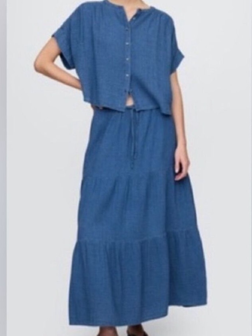 GAP NWT Cotton Gauze Tiered maxi skirt W14-17” s17